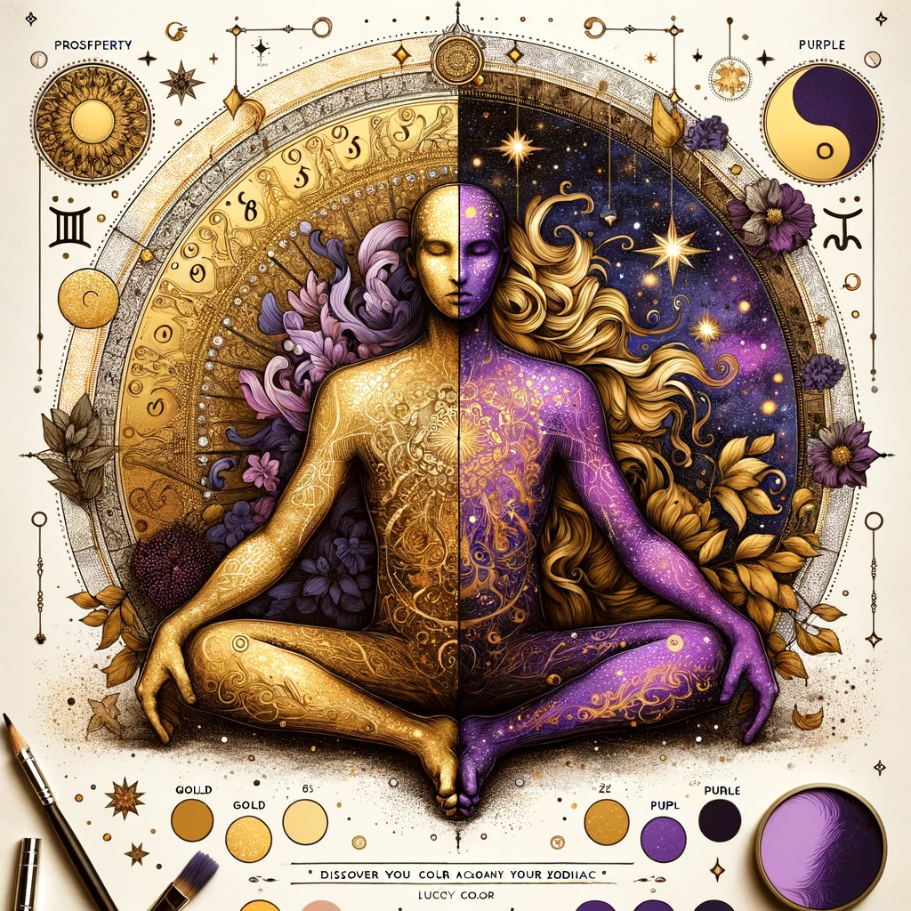 DALL·E 2023 11 09 15.12.41 Create a detailed illustration that represents the concept of Discover Your Lucky Colour According to Your Zodiac Sign focusing on the astrological